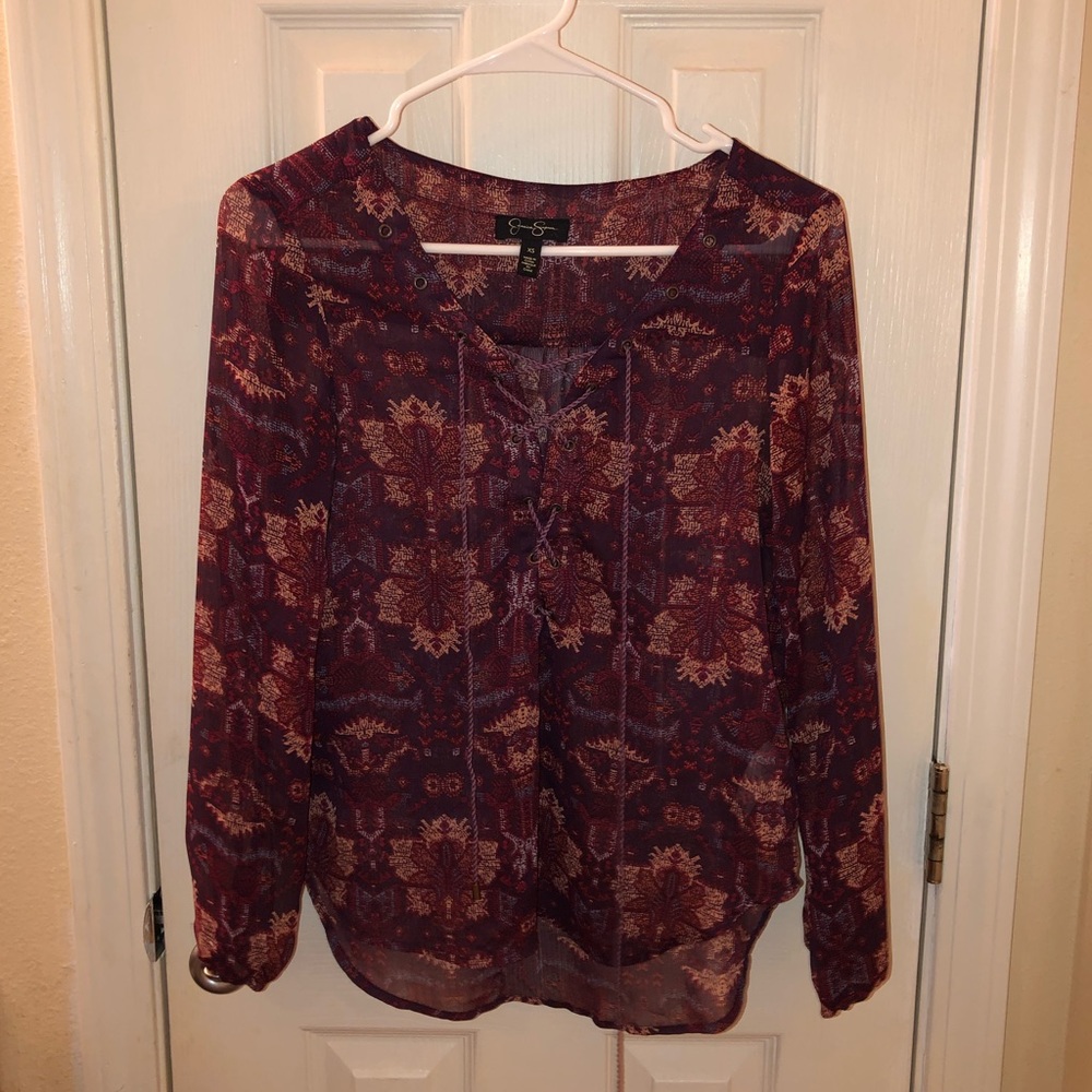 Jessica Simpson Lace Up Blouse